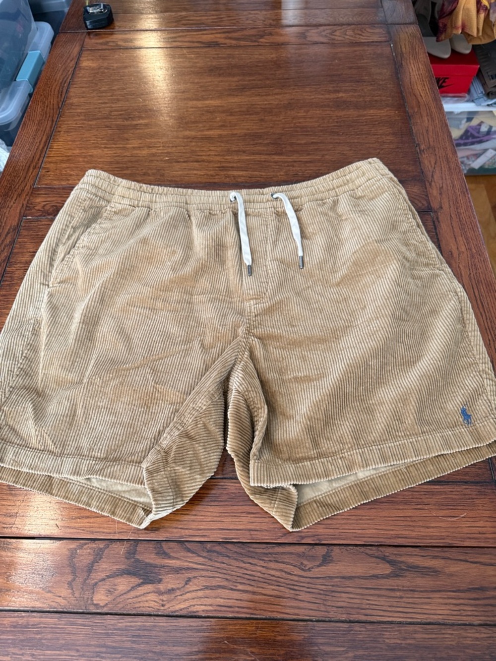 Polo by Ralph Lauren Men's Tan Corduroy Flat Front Shorts